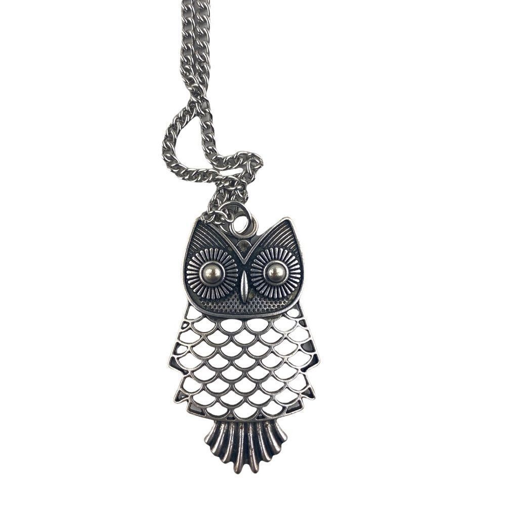 Metallic owl necklace